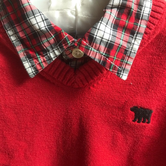 Boys 3T Red Plaid Shirt-Sweater set. - Picture 7 of 13